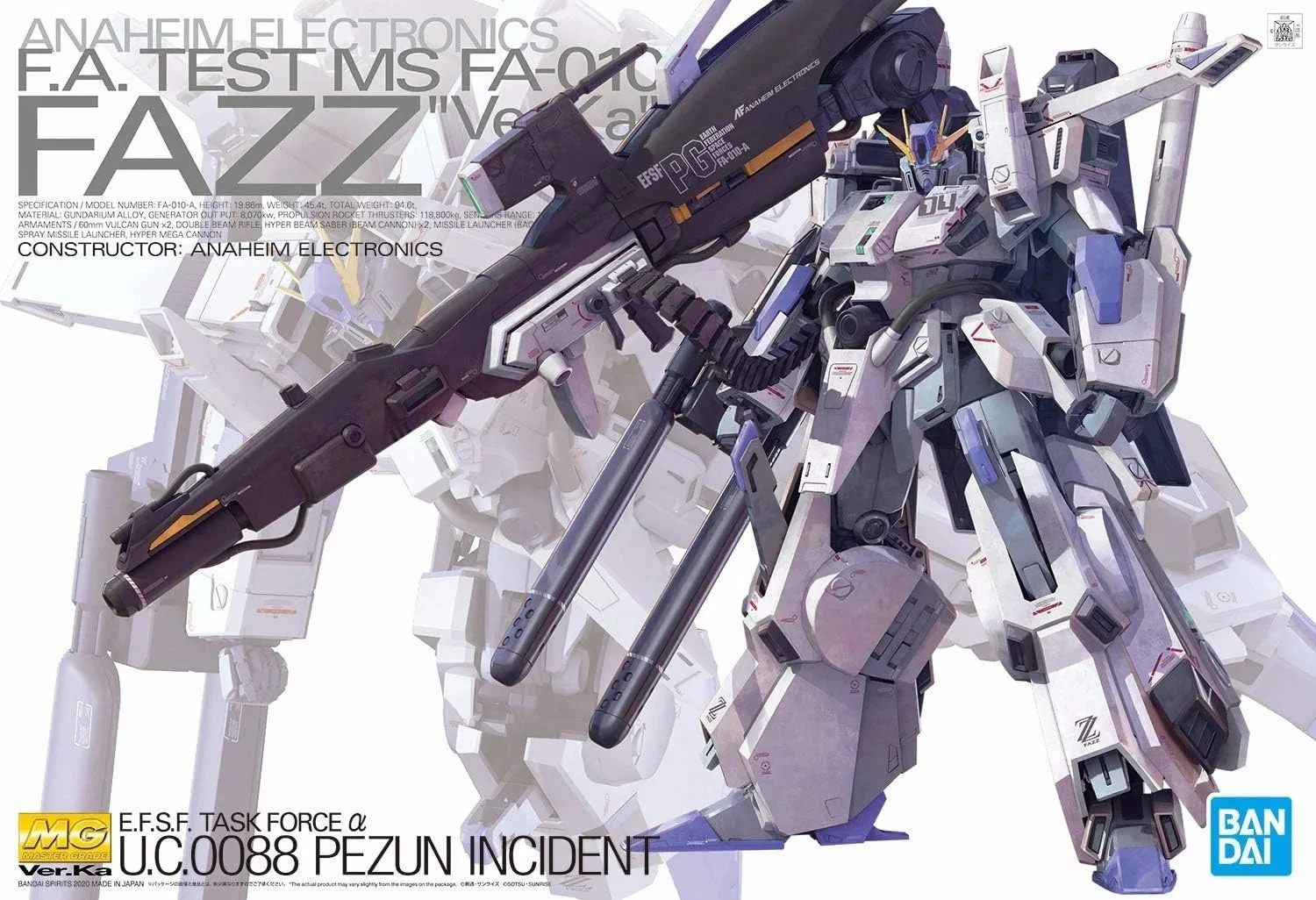 Gundam Gunpla MG 1/100 FA-010A Fazz Ver.Ka