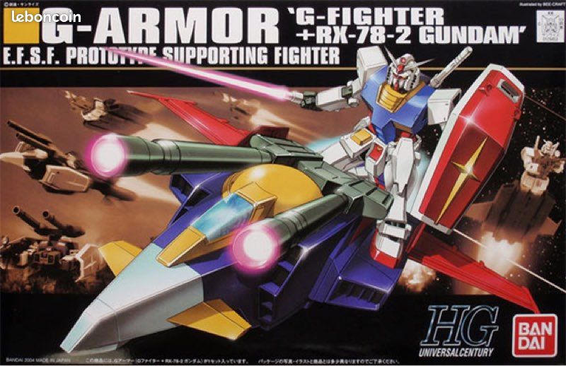 Gundam Gunpla HG 1/144 G-Armor G-Fighter + RX-78-2 Gundam