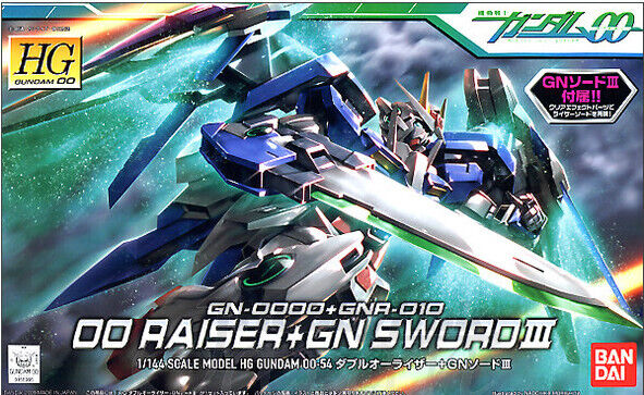Gundam Gunpla HG 1/144 GN0000+GNA-010 00 Raiser + GN Sword III "Gundam 00"